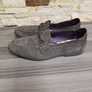 Robert Graham Seth Loafer Shoes Charcoal Gray sz 10D